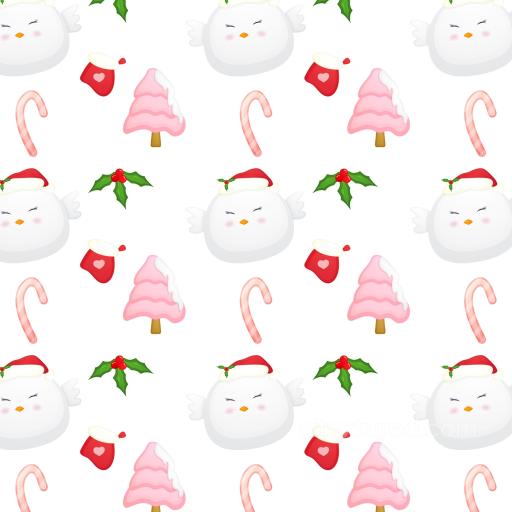 Featuring Cartoon Christmas Icons in Pink and White seamless Christmas Pink PBR texture