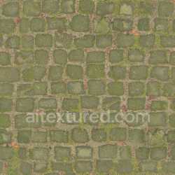 seamless Paving Stone Seamless Textured Tileable Natural Weathered Green Mossy Rough texture 8k free download PBR