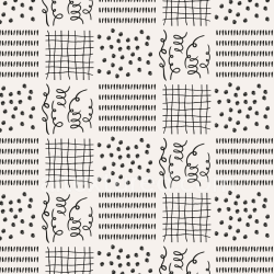 seamless Seamless 3D PBR Texture of Black Ink Hand-Drawn Patterns on White Fabric texture 8k free download PBR