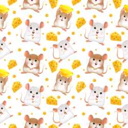 Pattern Bundle - Seamless 3D Pattern PBR Texture Featuring Playful Mouse and Cheese Motifs texture preview