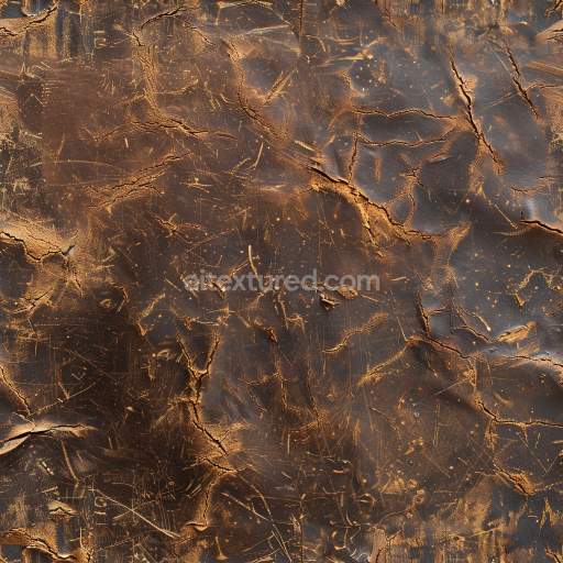 Seamless 3D Distressed Cracked Vintage Brown Leather PBR Texture