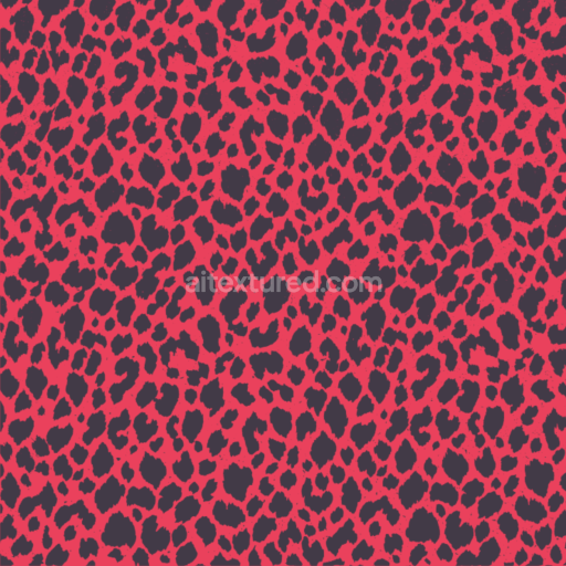 Seamless 3D PBR Texture of Red and Black Abstract Leopard Print Pattern