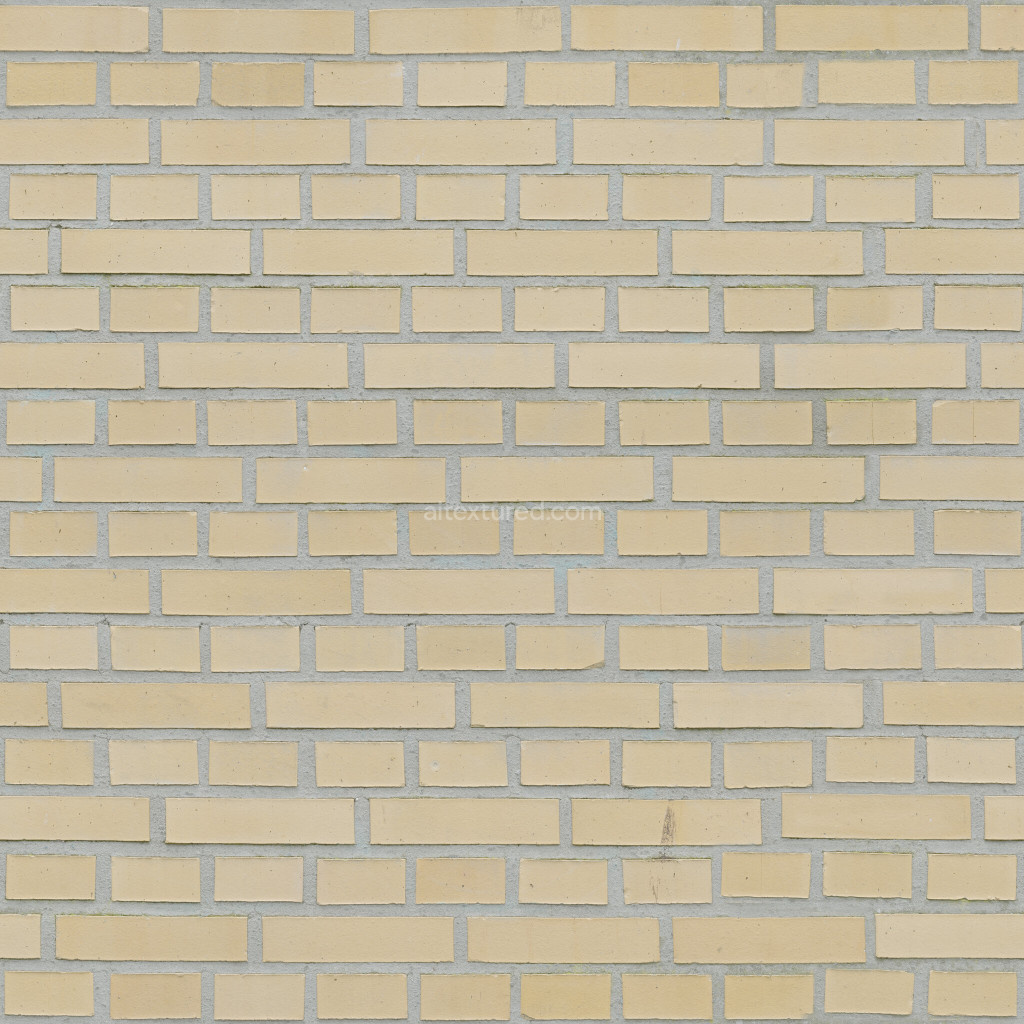 Seamless PBR yellow bricks texture for 3D applications