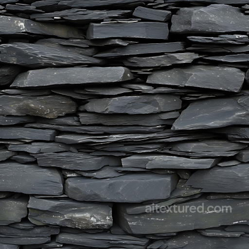 Layered Slate Stone Wall Texture in Cool gray Tones seamless Stone PBR texture