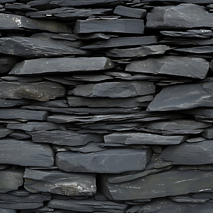 Layered Slate Stone Wall in Cool gray Tones seamless PBR texture preview