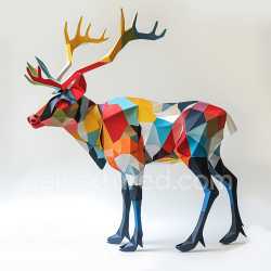 seamless Seamless 3D PBR texture featuring Caribou-inspired vivid origami polygonal pattern texture 8k free download PBR