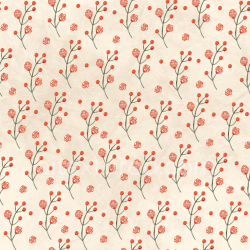 seamless Seamless 3D PBR Floral Fabric Texture Featuring Red Rose Sprigs on Cream texture 8k free download PBR