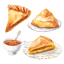 seamless Argentinian Facturas Pastries with Dulce de Leche - Breakfast Illustration texture 8k free download PBR