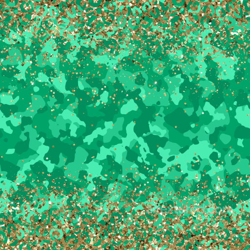 with Green Camouflage and Gold Glitter Accents seamless St patrick PBR texture