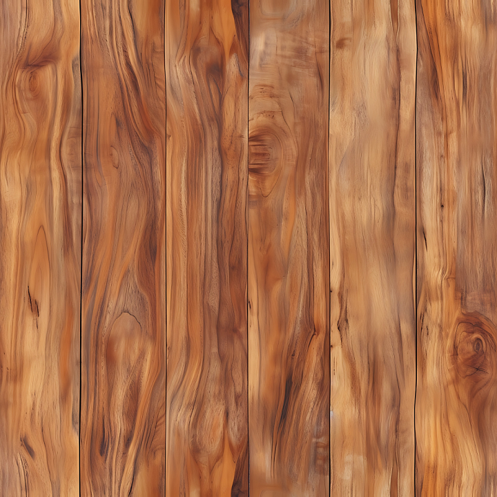 Rustic Koa Wood Planks with Warm Grain and Knots seamless PBR texture preview