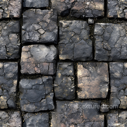 Weathered Stone Pavement Seamless Texture with Cracks and Moss seamless Stone PBR texture