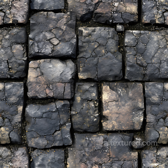 Weathered Stone Pavement Seamless Texture with Cracks and Moss Stone texture preview