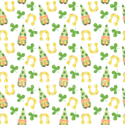 seamless Seamless 3D PBR Texture with St Patrick Gnome, Shamrocks & Horseshoes texture 8k free download PBR