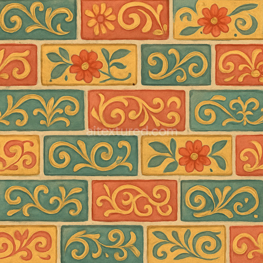 Decorative Painted Brick Texture Seamless 1024X1024