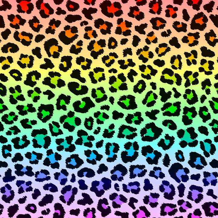 Vibrant Rainbow Leopard Print Pattern on Fabric seamless PBR texture preview