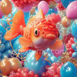 seamless Seamless 3D Inflated Glossy Vinyl Bubbles PBR Texture with Vibrant Orange and Blue Colors texture 8k free download PBR