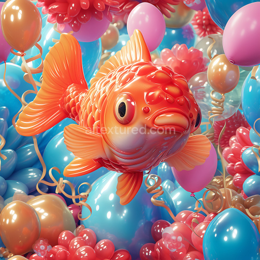 Preview — Seamless 3D Inflated PBR Texture of Glossy Multicolor Vinyl Balloons