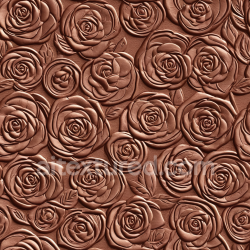 seamless Seamless 3D Embossed Rose Pattern Leather PBR Texture in Warm Brown texture 8k free download PBR