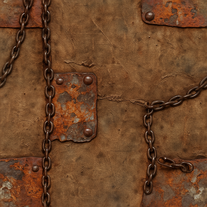 Worn Leather And Fabric Stains With Thread Pulls And Surface Rust Detai… seamless PBR texture preview