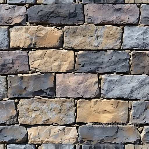Stone Wall PBR Texture with Weathered Multicolor Blocks seamless Stone PBR texture