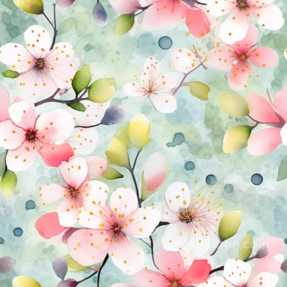 Soft Pink Flower Watercolor Fabric Pattern Seamless Texture Pink Flower texture preview