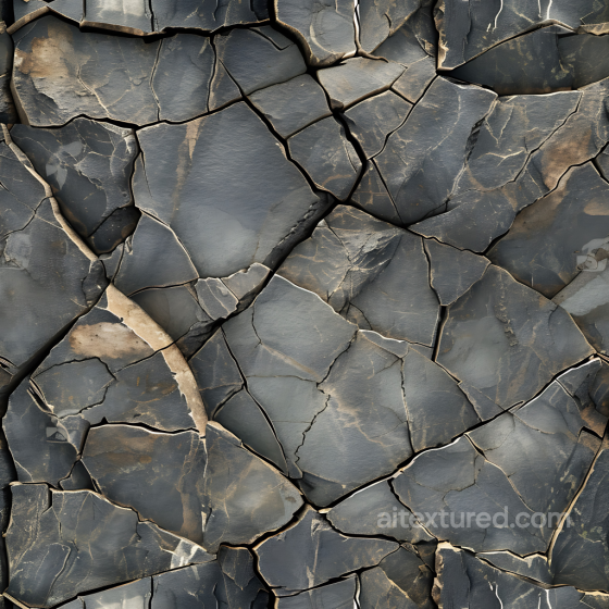 fractured dark rock PBR texture with cracked stone slabs Stone texture preview