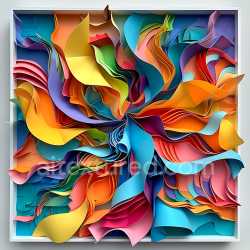 seamless Seamless 3D PBR Texture Featuring Vibrant Multi-Colored Layered Origami Folds texture 8k free download PBR