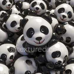 seamless Seamless 3D Inflated PBR Texture of Shiny Black and White Vinyl Panda Balloons texture 8k free download PBR