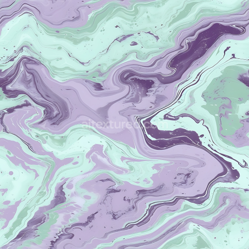 Seamless 3D Lavender and Pistachio Marble PBR Texture with Swirling Veins