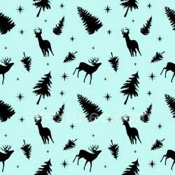 Pattern Bundle - Seamless 3D Pattern PBR Texture with Black Christmas Silhouettes on Light Blue texture preview
