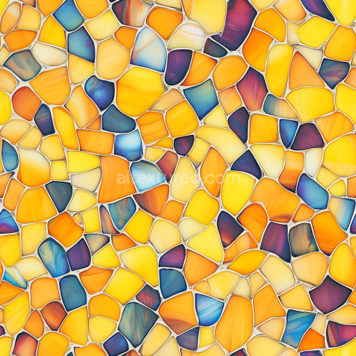 Seamless 3D PBR Mosaic Texture Featuring Colorful Stained Glass Pieces with Smooth Finish texture preview