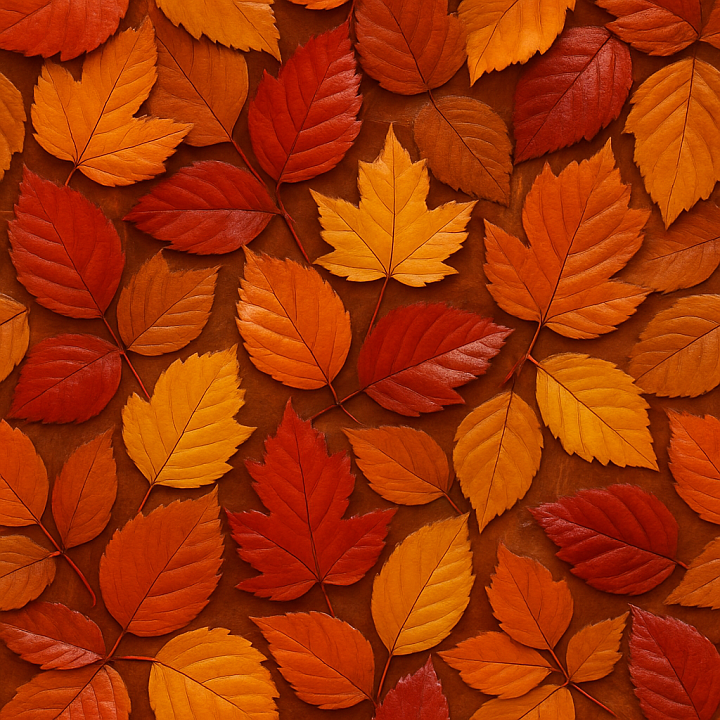 Shiny Autumn Leaves seamless PBR texture preview