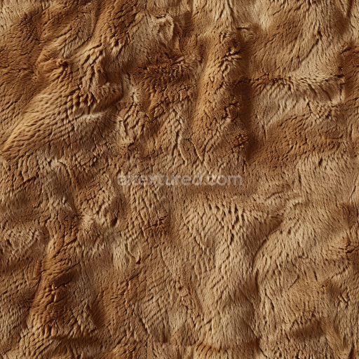 Seamless 3D Warm Brown Wavy Grain Leather PBR Texture with Natural Fur-Like Surface