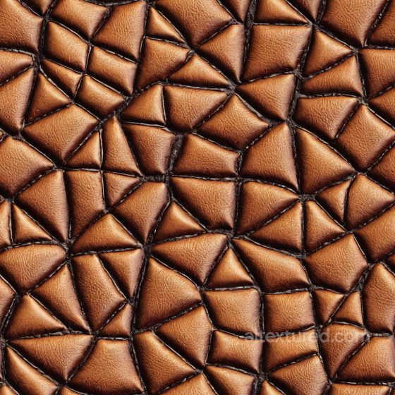 Quilted Brown Leather PBR Texture with Distinctive Deep Grain and Stitching Leather texture preview