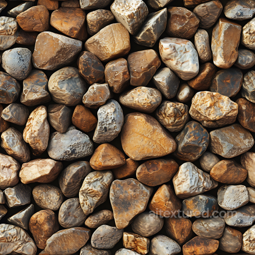 Stone Texture of Smooth Polished River Rocks with Earthy Tones seamless Stone PBR texture