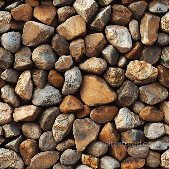 Stone Texture of Smooth Polished River Rocks with Earthy Tones Stone texture preview