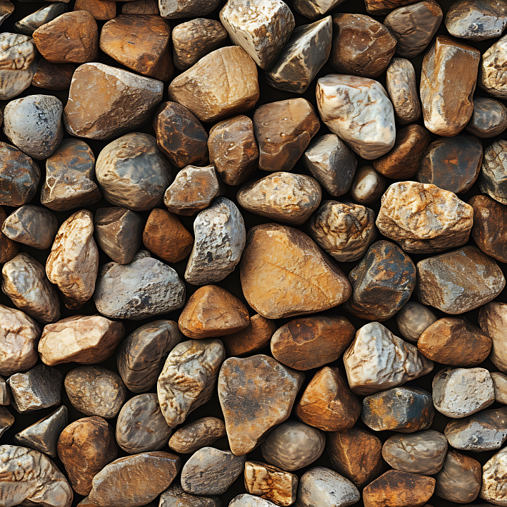 Stone of Smooth Polished River Rocks with Earthy Tones seamless PBR texture preview
