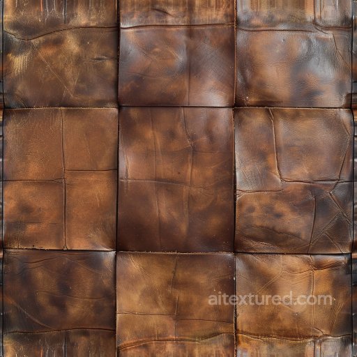 Vintage Brown Leather Patchwork PBR Texture with Visible Wear seamless Leather PBR texture