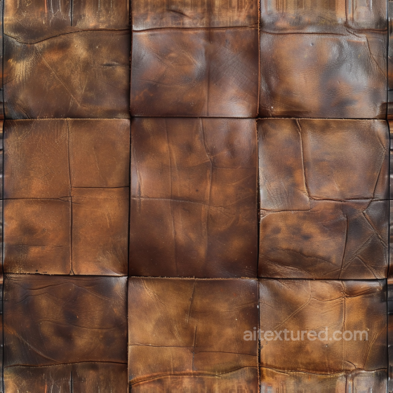 Vintage Brown Leather Patchwork PBR Texture with Visible Wear Leather texture preview