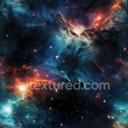 seamless Seamless 3D Space PBR Texture of Vibrant Cosmic Nebula with Bright Starfield texture 8k free download PBR