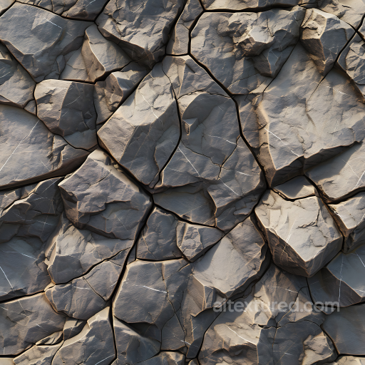 Of Cracked Rocky Ground With Natural Fractures And Rugged Surface seamless Stone PBR texture