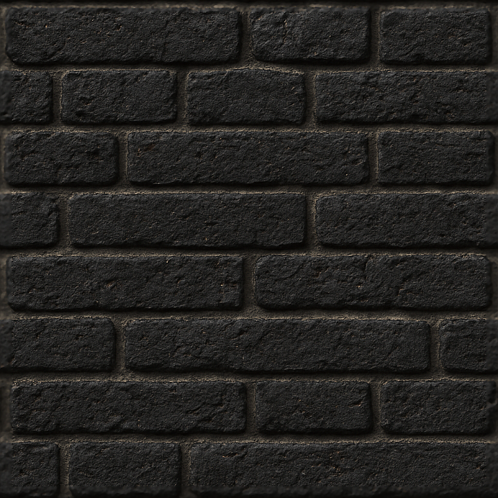 Burnt Brick Charred Rough Industrial Facade Wall seamless PBR texture preview
