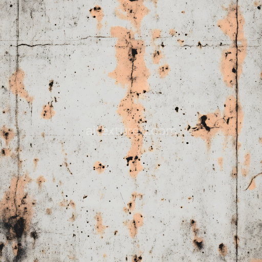 Seamless 3D PBR texture of cracked rusty metal with faded orange corrosion spots