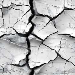 seamless Seamless 3D Cracked & Hole PBR Texture of Dry White Plaster with Deep Fissures texture 8k free download PBR