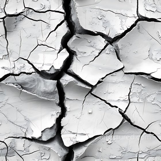 Cracked & Hole PBR Texture of Dry White Plaster with Deep Fissures Cracked & Holes texture preview