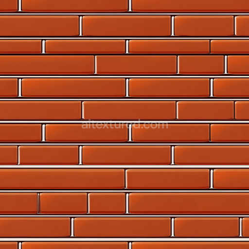 Seamless 3D PBR Texture of Orange Brick Wall with Subtle Cracks and Smooth Finish