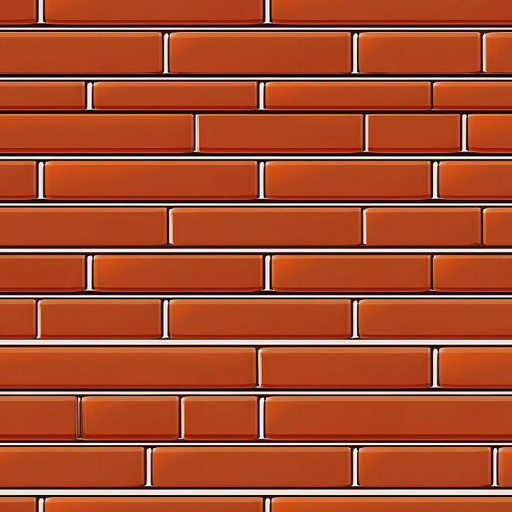 Orange Brick Wall with Subtle Cracks and Smooth Finish seamless PBR texture preview