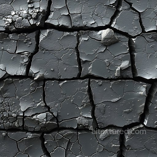 Cracked Dark Metal Surface Texture With Deep Fractures And Chipped Edges seamless Cracked & Holes PBR texture