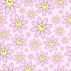 seamless Seamless 3D PBR Texture of Cartoon Pink Flowers with Happy Face Centers texture 8k free download PBR