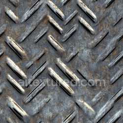 seamless Seamless 3D Rusted Steel Diamond Plate PBR Texture with Worn Metallic Surface texture 8k free download PBR